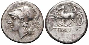 Campania, Cales, Didracma, 265-240 a.C., Ag ... 