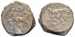 Sicilia, Gela, Tetradracma, 440-430 a.C., Ag ... 