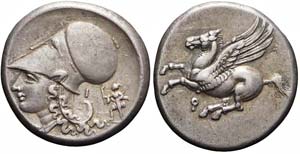 Corinzia, Corinto, Statere, 375-300 a.C., Ag ... 