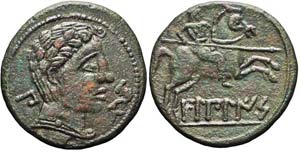Iberia, Bilbilis, Asse, II-I sec. a.C., AE ... 