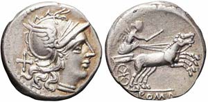 Roma, Denario, 157-156 a.C., Ag (3.79g x ... 