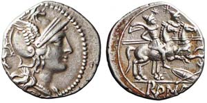 Roma, Decius, Denario, 206-200 a.C., Ag ... 