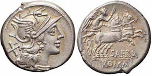 Roma, Spurius Afranius, Denario, 150 a.C., ... 