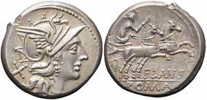 Roma, C. Decimius Flavus, Denario, 150 a.C., ... 