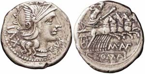 Roma, M. Aufidius Rusticus, Denario, 140 ... 