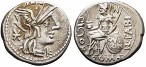 Roma, Numilius Fabius Pictor, Denario, 126 ... 