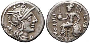 Roma, Numilius Fabius Pictor, Denario, 126 ... 