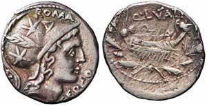 Roma, Q. Lutatius Cerco, Denario, 109-108 ... 