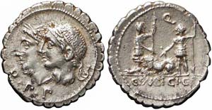 Roma, C. Sulpicius C.f., Denario, 106 a.C., ... 