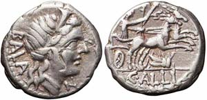 Roma, C. Allius Bala, Denario, 92 a.C., Ag ... 
