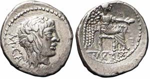 Roma, M. Porcius Cato, Quinario, 89 a.C., Ag ... 