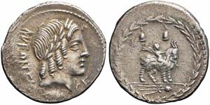 Roma, Mn. Fonteius C.f., Denario, 85 a.C., ... 
