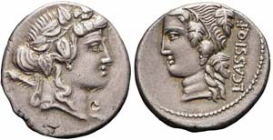 Roma, L. Cassius Q.f. Longinus, Denario, 78 ... 