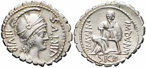 Roma, Mn. Aquillius Mn.f. Mn.n., Denario, 71 ... 