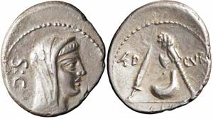 Roma, P. Sulpicius Galba, Denario, 69 a.C., ... 