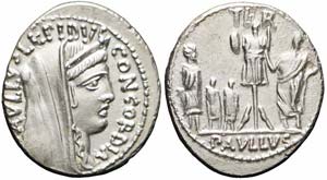 Roma, L. Aemilius Lepidus Paullus, Denario, ... 