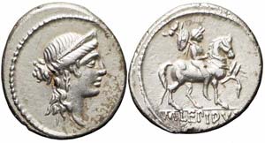 Roma, M. Aemilius M.f.Q.n. Lepidus, Denario, ... 