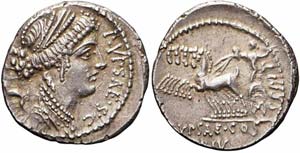 Roma, P. Plautius Hypsaeus, Denario, 60 ... 