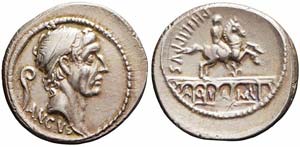 Roma, L. Marcius Philippus, Denario, 56 ... 