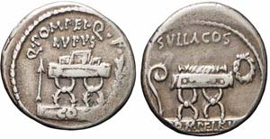 Roma, Q. Pompeius Rufus, Denario, 54 a.C., ... 