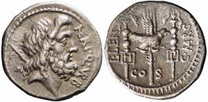 Roma, Cn. Nerius, Denario, 49 a.C., Ag ... 