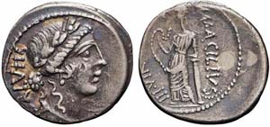 Roma, Mn. Acilius Glabrio, Denario, 49 a.C., ... 