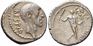 Roma, C. Antius C.f. Restio, Denario, 47 ... 