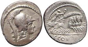 Roma, C. Considius Paetus, Denario, 46 a.C., ... 