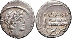 Roma, L. Lollius Palicanus, Denario, 45 ... 