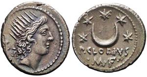 Roma, P. Clodius M.f., Denario, 42 a.C., Ag ... 