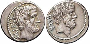 Roma, M. Iunius Brutus, Denario, 54 a.C., Ag ... 