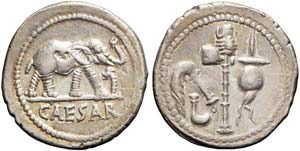 Itinerante, C. Iulius Caesar, Denario, 49-48 ... 