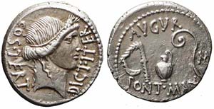 Itinerante, C. Iulius Caesar, Denario, 46 ... 