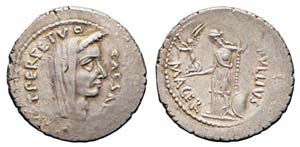 Roma, C. Iulius Caesar, Denario, 44 a.C., Ag ... 