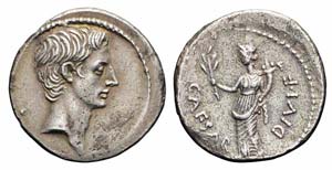 Brindisi o Roma, Augusto, Denario, 32-29 ... 