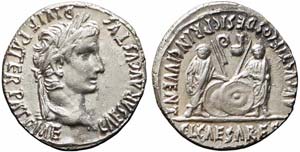 Lione, Augusto, Denario, 2 a.C. – 4 d.C., ... 