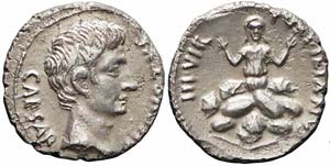 Roma, Augusto, Denario, 19 a.C., Ag (3,75g x ... 
