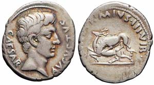 Roma, Augusto, Denario, 19 a.C., Ag (3,82g x ... 