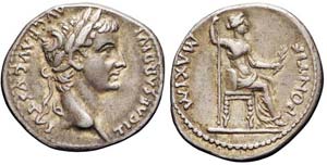 Lione, Tiberio, Denario, 14-37, Ag (3,88g x ... 