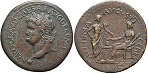 Lione, Nerone, Sesterzio, 65, AE (20,94g x ... 