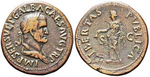 Roma, Galba, Sesterzio, 68, AE (25,59g x ... 