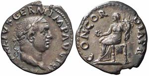 Roma, Vitellio, Denario, 69, Ag (3,05g x ... 