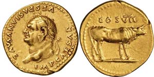 Roma, Vespasiano, Aureo, 76, Au (7,33g x ... 