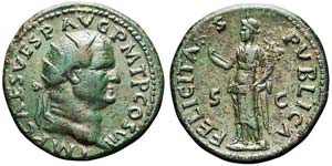 Roma, Vespasiano, Dupondio, 76, AE (13,38g x ... 