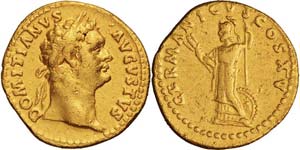 Roma, Domiziano, Aureo, 90-91, Au (7,40g x ... 