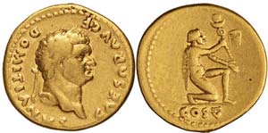 Roma, Domiziano, Aureo, 77-78, Au (7,18g x ... 