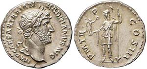 Roma, Adriano, Denario, 119-125, Ag (3,50g x ... 