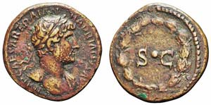 Roma, Adriano, Quadrante, 121-122, AE (2,94g ... 