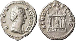 Roma, Faustina I, Denario, 141-161, Ag ... 