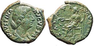Roma, Faustina II, Asse, 161-176, AE (11,97g ... 